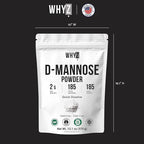 D-Mannose Powder Quick Dissolve Pure Premium Mannose Supplement Essential Powder for Supports Urinary Tract and Bladder Quick Water Soluble Formula for Drinks and Smoothies Vegan Zero-Additives, 370g