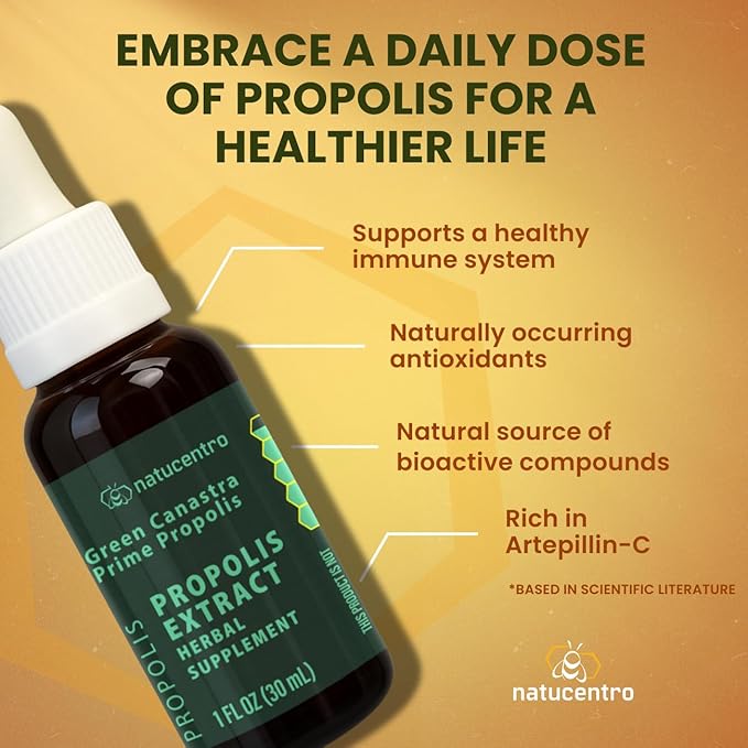 Brazilian Green Canastra Propolis Extract, Herbal Supplement, 20% Pure Propolis, Rich in Artepillin-C, Immune Support, 30ml/1 Fl Oz, Liquid Drops