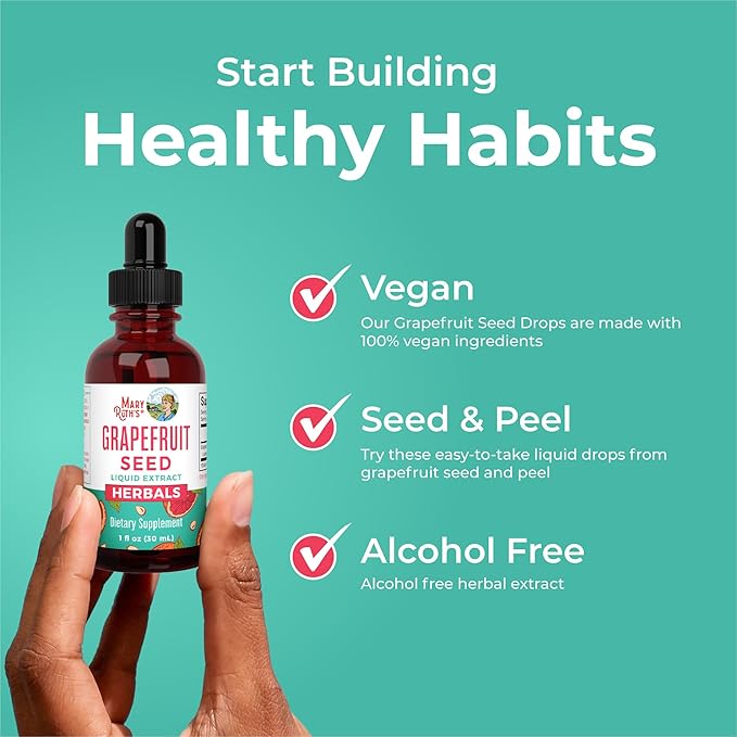 MARYRUTH'S Organics Grapefruit Seed Extract Grapefruit Seed Oil Drops | Peel & Seed | Herbal Tinctures Liquid Drops | Sugar Free | Vegan | Non-GMO | Gluten Free| Unflavored | 30 Servings | 1 Fl Oz