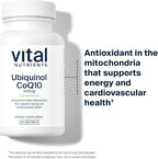 Vital Nutrients Ubiquinol CoQ10 100mg - Activated Form of Coenzyme Q10 - Potent Antioxidant to Support Cardiovascular and Brain Health* - Gluten and Dairy Free - 60 Vegetarian Softgels