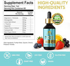 Magnesium L-Threonate Drop, Liquid Supplement w. Apigenin, Theanine, Lemon Balm for Sleep & Memory, Supports Cognitive Function & Balanced Mood, High Absorption