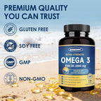 ZEBORA Omega-3 Fish Oil 2000mg - High Potency DHA & EPA Omega 3 with Alpha-GPC & PS for Brain, Cognition & Heart Support, Sustainably Sourced, 120 Softgels