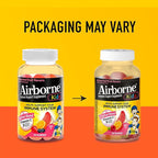 Airborne Kids 500mg Vitamin C Gummies, Kids Immune Support Zinc Gummies with Powerful Antioxidants VIT C & E - 63 Gummies, Assorted Fruit Flavor (Pack of 2)
