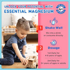 (2 Pack) Magnesium Glycinate Liquid for Kids, Kids Magnesium Liquid Drops Supplement with L-Theanine, Calcium, Zinc, Vitamin D3 K2 for Sleep Calm Relaxation Brain Bones, Mixed Berry Flavor 4 Fl Oz