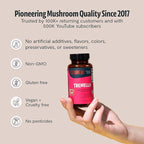 Tremella Mushroom Capsules 12,000 mg – Organic Snow Mushroom for Hair, Skin, and Nails Hydration, Radiance, & Elasticity – Functional Mushroom Supplement, Extract 12:1, 40% Beta Glucans (60 Capsules)
