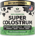 Immerge Health Super Colostrum Powder (60 Servings) – Premium Bovine Colostrum Supplement for Gut Health, Bloating & Immune Support – High IgG, 100% Grass Fed First Milking, Unflavored, Made in USA