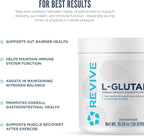 Revive MD Gut L-Glutamine Powder - Muscle Recovery & Immune Support Supplement for Adults - Promotes Digestive Health, Reduces Muscle Soreness & Supports Immunity - Vegan (90 Servings)
