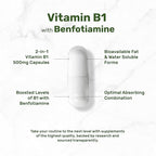 DEAL SUPPLEMENT Vitamin B1 500mg with Benfotiamine, 240 Capsules – 2 in 1 Enhanced Formula – Fat & Water Soluble Thiamine B1 Supplement – Third Party Tested, Non-GMO, No Gluten