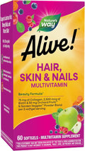 Nature's Way Alive! Hair, Skin & Nails Multivitamin with Biotin and Collagen, 60 Softgels
