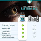 Lutemax 20mg 30 Days Supply Eye Supplement - Supports Macular Health, Vision Clarity, Heart Health, Protects Eyes from Blue Light & Photons, Antioxidant Protection, GMP Certified 60 Softgel.