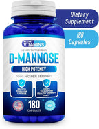 We Like Vitamins D-Mannose 1000mg Capsules - 180 Easy to Swallow Veggie Capsules - Cranberry D Mannose Supplement Helps Support Bladder and Urinary Tract Health