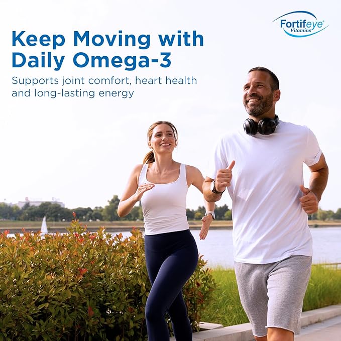 Fortifeye Super Max Omega-3 Fish Oil 60Count 2400mg Made in Norway - High Potency rTG Form Omega 3 Supplement with EPA & DHA, Fish Oil Capsules for Heart Brain Joint Eye Function, Natural Lemon Flavor
