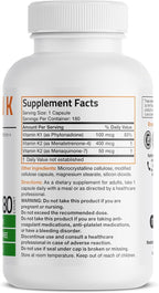 Vitamin K Triple Play (Vitamin K2 MK7 / Vitamin K2 MK4 / Vitamin K1) Full Spectrum Complex Vitamin K Supplement, 180 Capsules