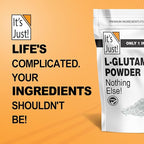 It's Just! - L-Glutamine Powder, Unflavored, Amino Acid, Faster Muscle Recovery, Leaky Gut, Digestive Support (500 Grams / 100 Servings)