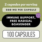 Organic Olive Leaf Extract Capsules 550mg - Pure Olive Leaf Extract Organic Formula, Immune & Digestive Support Supplement, 1100mg Serving, Vegan Non GMO, No Fillers, 100 Olive Leaf Capsules Made USA