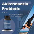 Akkermansia Probiotic with Prebiotic Fiber - Increases GLP-1 Production, Delayed Release, Third-Party Tested, 100M AFU Live Strain for Gut Health for Men & Women (2pcs)