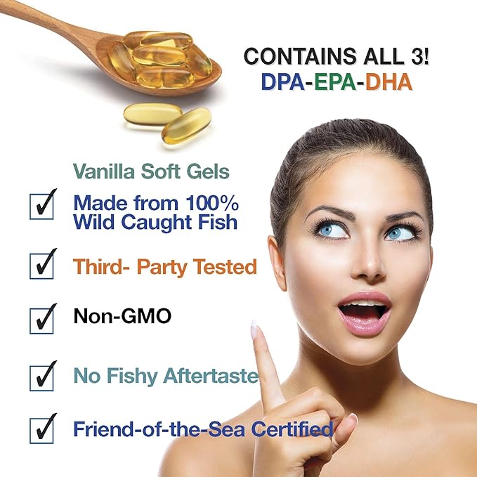 Wild Caught Omega 3 Fish Oil DPA-EPA-DHA Supplement 2,900 Milligrams - Now with Even More DPA-EPA-DHA