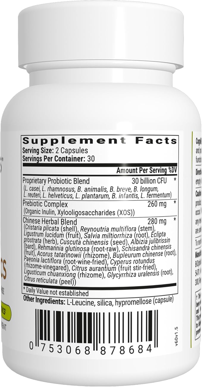 BIOptimizers Cognibiotics Probiotic Brain Supplement - Helps Support Mood, Better Focus, Memory, Mental Clarity - 60 Capsules (Pack of 3)