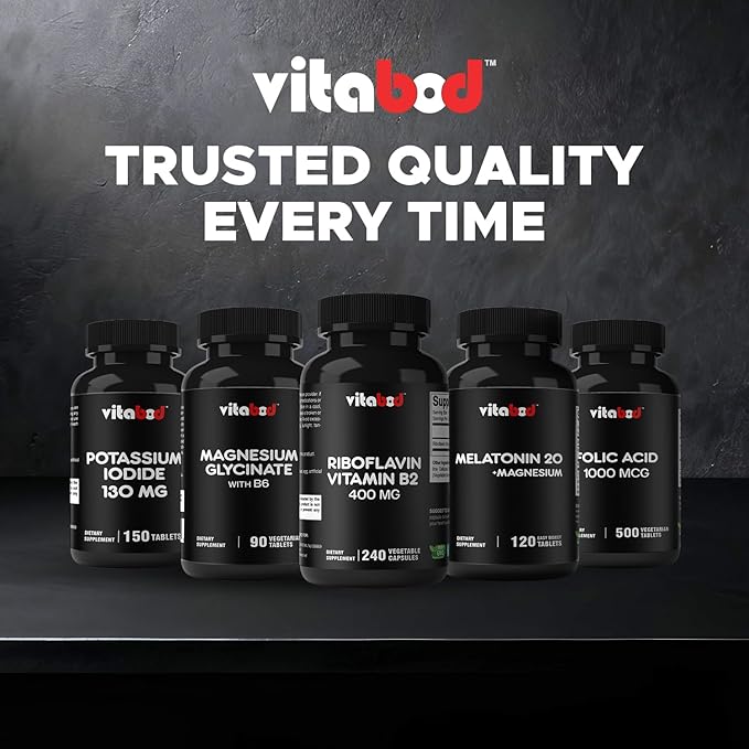 Vitabod Vitamin B2 (Riboflavin) 400 mg 240 Vegetarian Capsules - Support Cellular Energy and Red Blood Cell Production