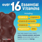 YUM-V'S Kids Multivitamin Chocolate Bears for Immune & Bone Support – 16 Kids Vitamins & Minerals with A, B Complex, Magnesium & Zinc – Daily Toddler Vitamins in Milk Chocolate – 60 Count, Pack of 1