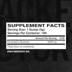Jacked Factory L-Glutamine Powder 100 Servings - Vegan Fermented L Glutamine Supplement for Post Workout Muscle Recovery, Immunity, Digestive Health | No Artificial Filler - Unflavored
