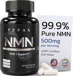 NMN Supplement 500mg - 99% Pure NMN Supplement Capsules for Increased NAD Levels & Healthy Aging - Third Party Tested Stabilized Capsules, cGMP Certified, 90 Liposomal NMN (45 Servings)