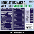 NAKED Strawberry Mass - 1,500 Calories, 50G Protein, Nothing Artificial. Strawberry Weight Gainer Protein Powder - 8lb Bulk, GMO Free, Gluten Free & Soy Free