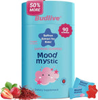Saffron Gummies for Kids - Saffron Extract Supplement with GABA, Calms Temper Tantrums, Supports Happy Mood & Cognition, Focus Calm Gummies for Kids 4+, Sugar Free Strawberry, 90 Counts