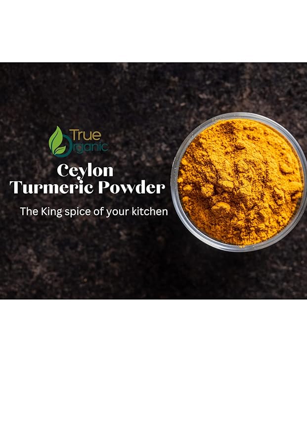 True Organic Ceylon Turmeric Powder, 1 Pound Bulk Bag, Certified Organic, USDA Certified, Non-GMO, High Curcumin Content Organic Turmeric Powder, Ground Turmeric, Pure Ceylon Premium Quality Bulk Turmeric Spice [16 ounces]