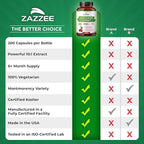 Zazzee Tart Cherry 10:1 Extract, 200 Vegan Capsules, 6+ Month Supply, Montmorency Cherry, Certified Kosher, Joint & Uric Acid Support, Antioxidant Support Formula, Non-GMO, Made in the USA