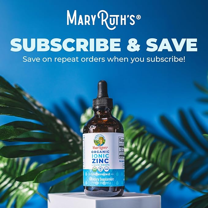 MaryRuth's Organic Liquid Zinc Supplement for Kids & Adults | Immune Support | Skin Health | Antioxidant | Cellular Metabolism | Zinc Sulfate | Vegan | Non-GMO | Sugar Free | Gluten Free | 4 oz