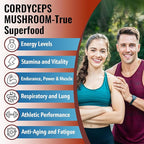 Cordyceps Mushroom Capsules - Immune & Energy Support Supplement with Cordyceps Militaris, Maca Root, Ginseng, Rhodiola, Mushroom Supplement for Endurance, Stamina, Athletic Performance, 60 Capsules