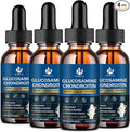 (4 Pack) Glucosamine Chondroitin MSM Liquid Drops, High Absorption, Antioxidant, Immune, Bone Support, MSM Supplement for Men & Women, Vegan, Sugar-Free, Raspberry Flavor, 1 Fl Oz