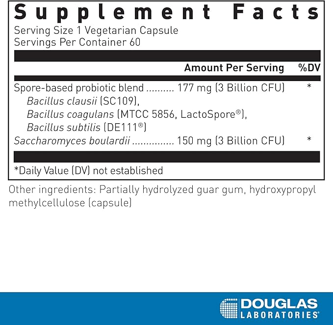 Douglas Laboratories Multi-Probiotic Spore + SBC | Support for Gastrointestinal and Immune Health | 60 Vegetarian Capsules*