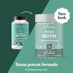 Biotin 5000 mcg Hair Skin Nails Supplement – High-Potency Hair Growth Vitamins for Women & Men – Provide Powerful Support for Healthy Hair, Stronger Nails and Glowing Skin – 120 Vegan Soft Capsules