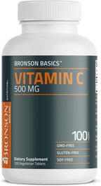 Bronson Vitamin C 500 MG Supports a Healthy Immune System & Antioxidant Protection, Non-GMO, 100 Vegetarian Tablets