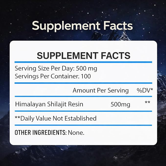 Himalayan Shilajit Resin 50g | Pure Gold Grade Mumiyo from Gilgit-Baltistan | Raw Mineral Pitch with Fulvic & Humic Acid | 85+ Trace Minerals