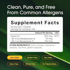NatureBell Vitamin K2-240 Capsules - 200mcg Double Strength MK-7 & MK-4 Complex - Heart, Bone & Immune Health Support* - Complete K Vitamins Formula