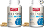 Jarrow Formulas Milk Thistle Supplement 150 mg 30:1 Milk Thistle Extract Standardized to 80% Total Flavonoids,Dietary Supplement for Liver Function Support, 200 Veggie Capsules for 200 Day,(Pack of 2)