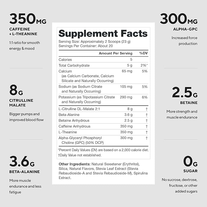 LEGION Pulse Pre Workout - All Natural Nitric Oxide Preworkout Drink to Boost Energy, Creatine Free, Naturally Sweetened, Beta Alanine, Citrulline, Alpha GPC (Blueberry Lemonade)