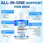 Probiotics for Men, Advanced 50+ Mens Probiotic, Comprehensive Gut & Energy Support with 850 Billion CFU, 1800mg Prebiotics Fiber – Tailored Wellness Mens probiotics for Gut Health Over 50, 360 Caps