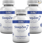 Dr.K&C SleepZen7 Sleep Supplement – All Natural Botanical Plant Sourced 1200 mg 300 Veggie Capsules Sleeping Support Organic Tart Cherry Valerian Root Extract No Filler Non GMO 3pk