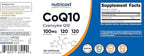 Nutricost CoQ10 100mg, 120 Vegetarian Capsules, 120 Servings - High Absorption, Vegetarian, Non-GMO, Coenzyme Q10 (Pack of 2)
