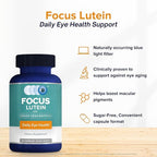 Focus Lutein for Eyes with Meso-Zeaxanthin, Eye Vitamin Supplement, 60 Count, 60 Day Supply, Daily Vision Support for Digital Screens, Bright Lights, Sunlight, Vegan and Sugar-Free, Made in USA