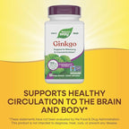 Nature's Way Ginkgo Premium Extract, Supports Memory & Concentration*, 120 mg Ginkgo Biloba Extract per 2-Capsule Serving, with Gotu Kola, Vegan, No Gluten, 60 Capsules (Packaging May Vary)