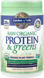 Garden of Life Raw Protein & Greens Vanilla Protein Powder – 20g Plant Based Greens Powder, Probiotics & Enzymes, Post-Workout Recovery, Vegan, Gluten-Free, Non-GMO, 20 Servings