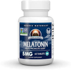 Source Naturals Sleep Science Melatonin, Helps Promote Sleep*, Non-GMO Validated - 5 mg - 60 Vegan Tablets