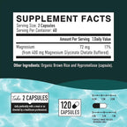 Magnesium Glycinate 400mg | Chelated Magnesium Glycinate for Maximum Absorption & Bioavailability | Relaxation, Muscle Health, Stress & Energy Support Supplement | 120 Capsules (2-Month Supply)