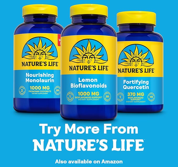 Nature's Life Lemon Bioflavonoids 1000mg - Citrus Bioflavonoids Supplement with Hesperidin and Rutin - Antioxidant and Cellular Support, Vitamin C Absorption - 60 Day Guarantee, 250 Serv, 250 Tablets