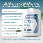 MYOXCIENCE Myo Relax & Calm | Myo-Inositol, L-Theanine, Taurine, Magnesium & GABA | Supports Sleep, Neurotransmitter & Hormone Support (Berry Flavor) (60 Servings)